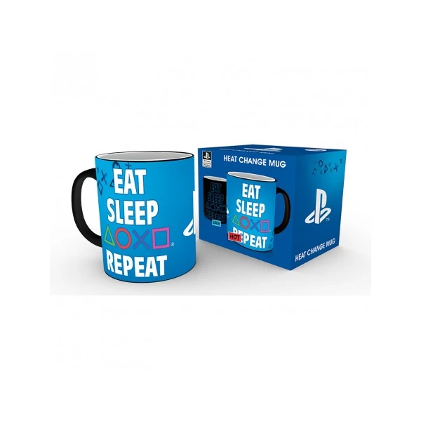 PLAYSTATION - Hőre változó bögre - 320 ml - Eat Sleep Repeat 