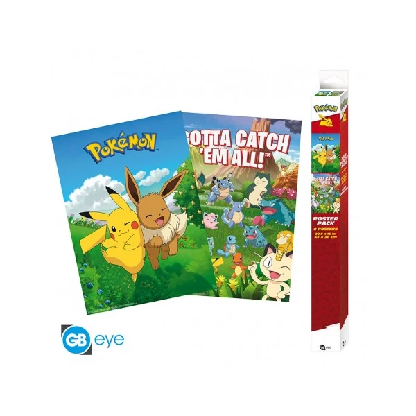 POKEMON Catch em all Chibi poszter szett