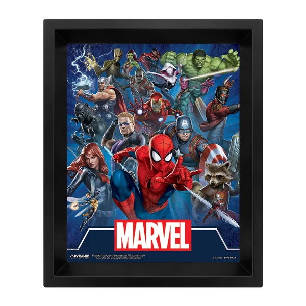 MARVEL heroes lenticular keretezett 3D hologram kép