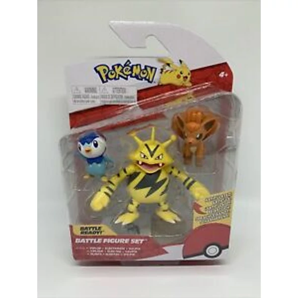 POKEMON Battle figure set Piplup Electabuzz Vulpix figurák