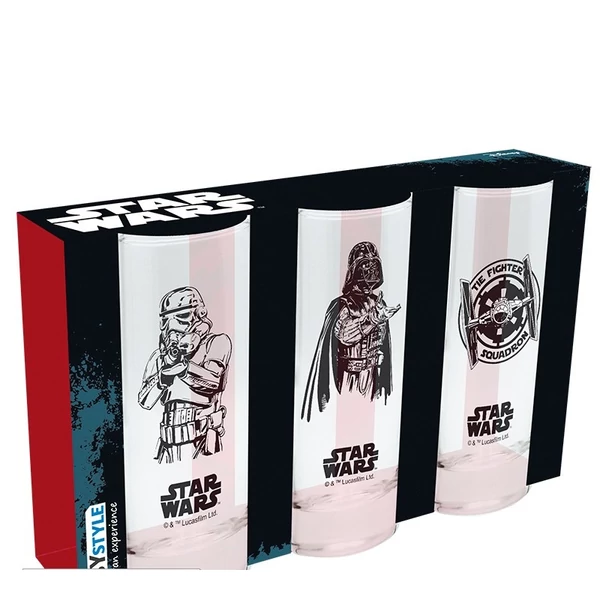 Star Wars Csillagok Háborúja 3 db-os üvegpohár csomag 290 ml