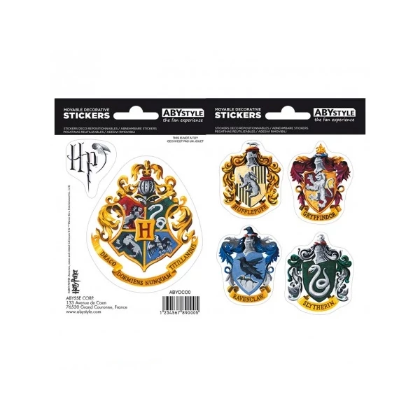 Harry Potter Hogwarts houses matrica csomag 16cm x 11 cm.