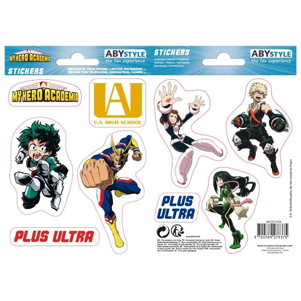 My Hero Academia matrica csomag 16cm x 11cm.