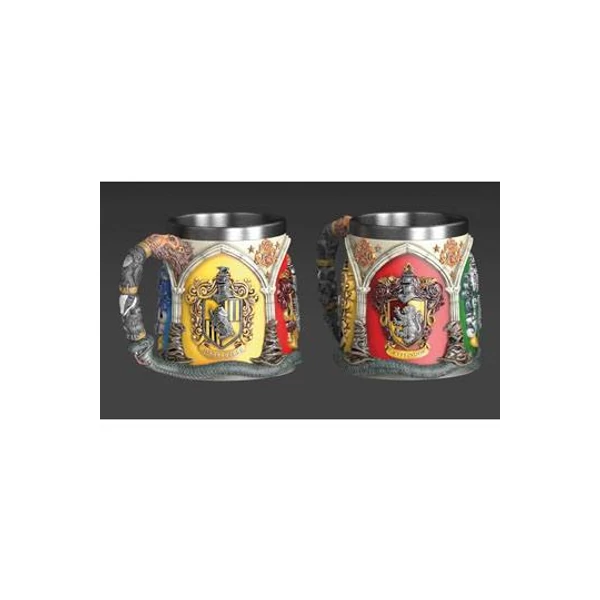 HARRY POTTER Hogwarts Houses Roxfort exkluzív magas minőségű műgyanta díszbögre / korsó 0.425 ml