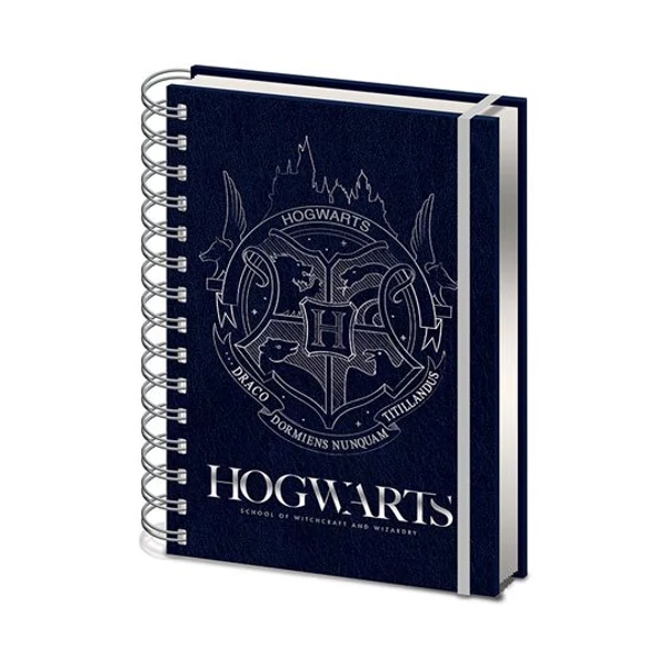 HARRY POTTER A5 méretű (14,8 cm x 21 cm) gyűrűs jegyzetfüzet Cobalt Steel Crest