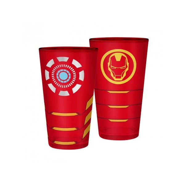 MARVEL Iron Man díszítésű üvegpohár 400ml