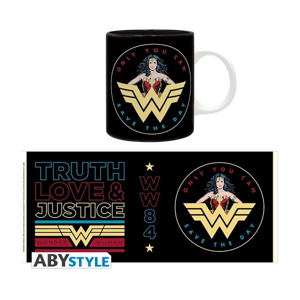DC Comics Wonder Woman Save the day retro bögre 320 ml