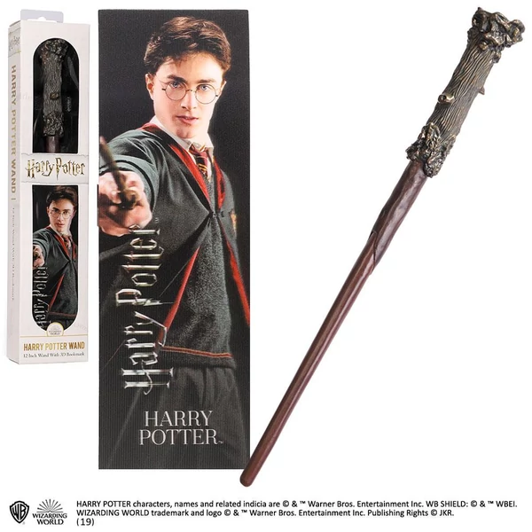 HARRY POTTER filmes replika varázspálca és könyvjelző 30 cm