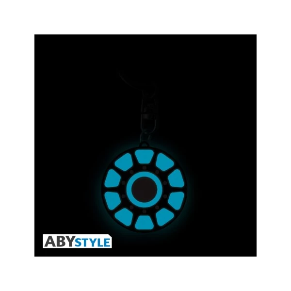 MARVEL IRON MAN Vasember sötétben világító ARC reactor fém kulcstartó