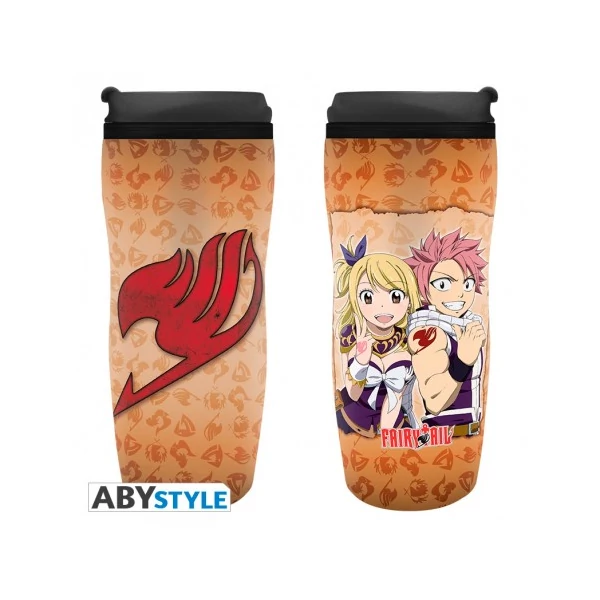 FAIRY TAIL Lucy Natsu & Embléma hővédő utazó bögre 355 ml