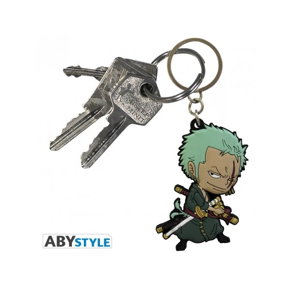 ONE PIECE Chibi Zoro PVC kulcstartó