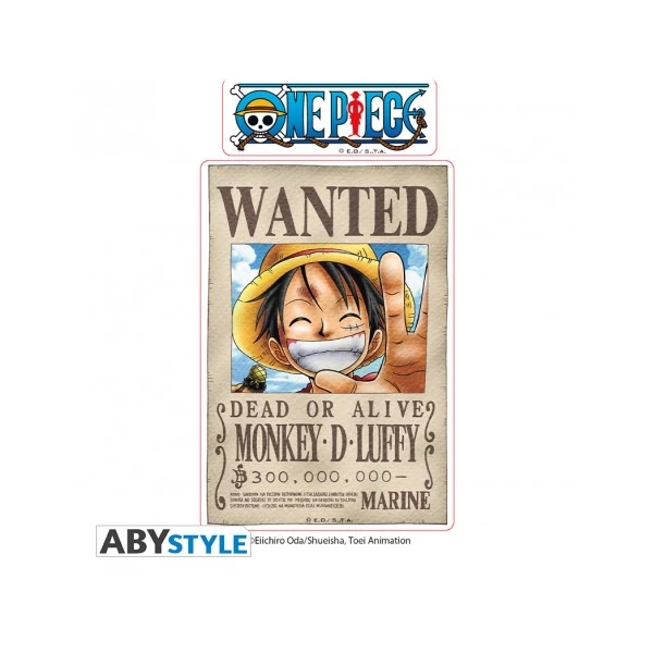 ONE PIECE Wanted Luffy Zoro matrica csomag