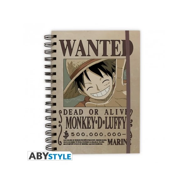 ONE PIECE Luffy Wanted spirálfüzet notesz