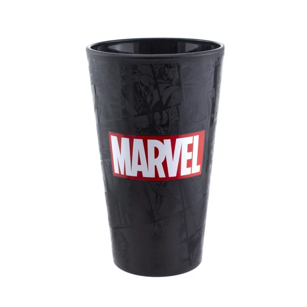 Marvel Logo Black premium üvegpohár