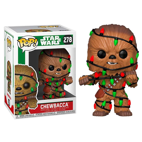 POP figura Star Wars Holiday Chewie fényekkel