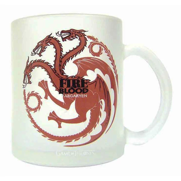Trónok harca Targaryen áttetsző üvegbögre