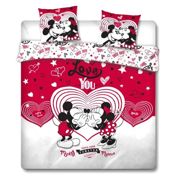 Disney Mickey és Minnie Love ágyneműhuzat garnitúra, 135-ös ágyhoz