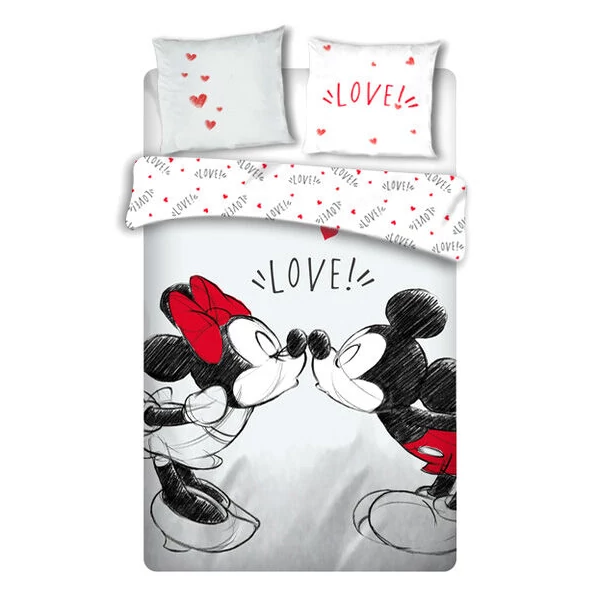 Disney Mickey és Minnie Love ágyneműhuzat garnitúra, 135-ös ágyhoz
