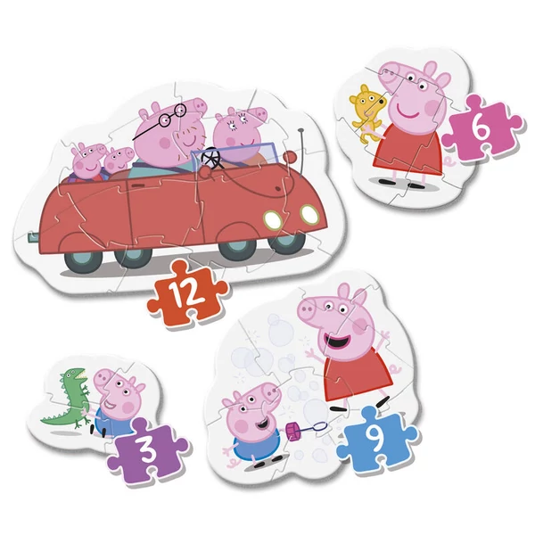 Peppa Malac - Az első puzzle-öm 3-6-9-12 db-os