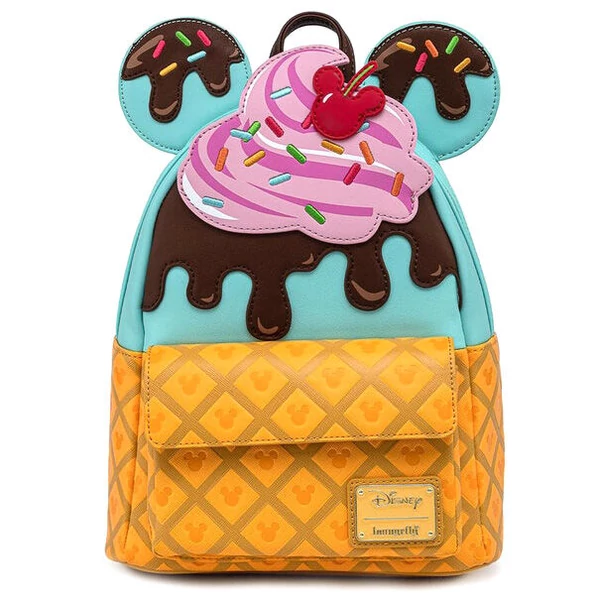 Loungefly Disney Mickey és Minnie fagylalt hátizsák
