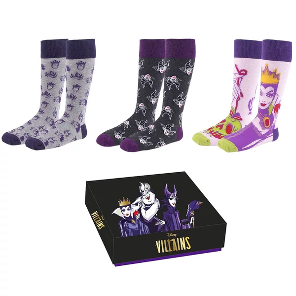 Disney Villains 3 pár zokni készlet