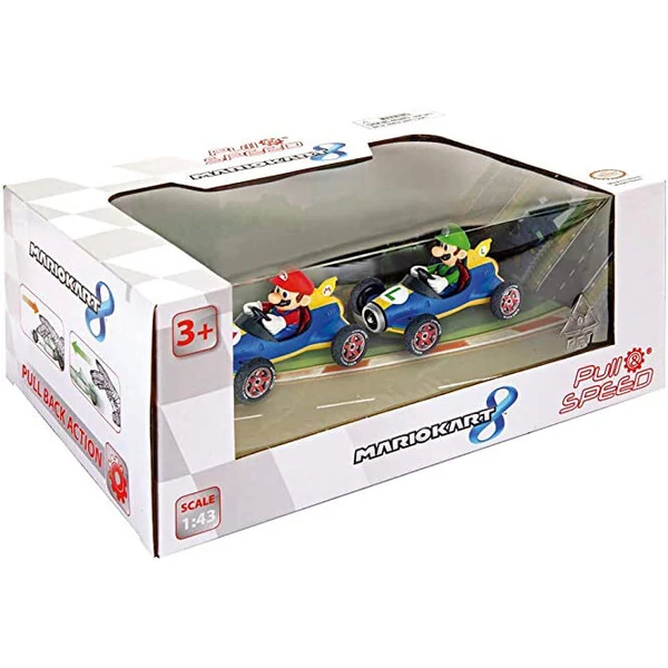 Mario Kart 8 Mario + Luigi Pull Speed 2 darabos autó szett
