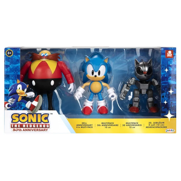 Sonic The Hedgehog 30. évfordulós 3 db-os figurakészlet 10cm