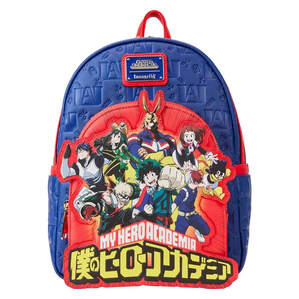 Loungefly My Hero Academia Csoportos dombornyomott logós hátizsák 26cm