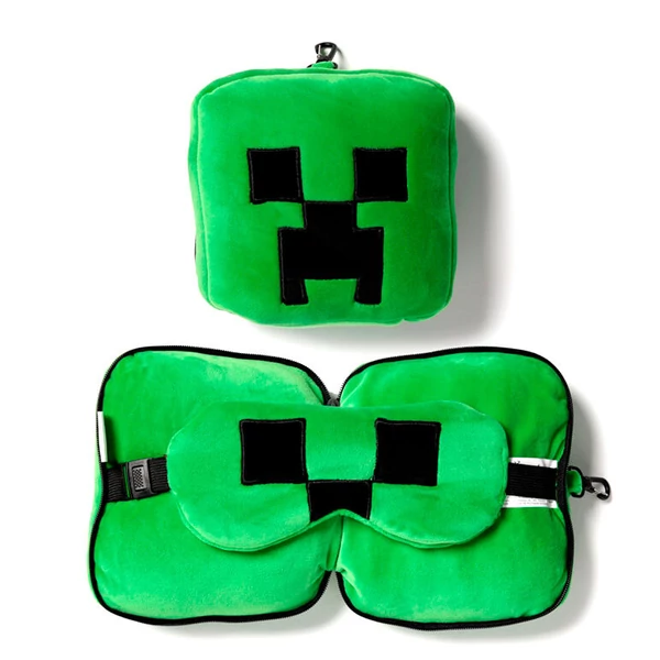Relaxeazzz Minecraft Creeper utazópárna és szemmaszk