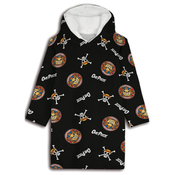 One Piece gyerek oversize kapucnis pulóver-takaró koral