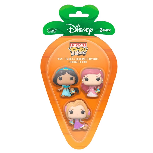Carrot Pocket POP blister 3 db-os szett Disney Princess - Aranyhaj, Ariel, Jasmine Húsvét