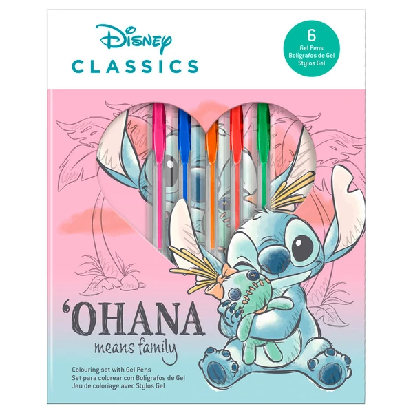 Disney Stitch foglalkoztató füzet + 6 darabos zselés toll készlet