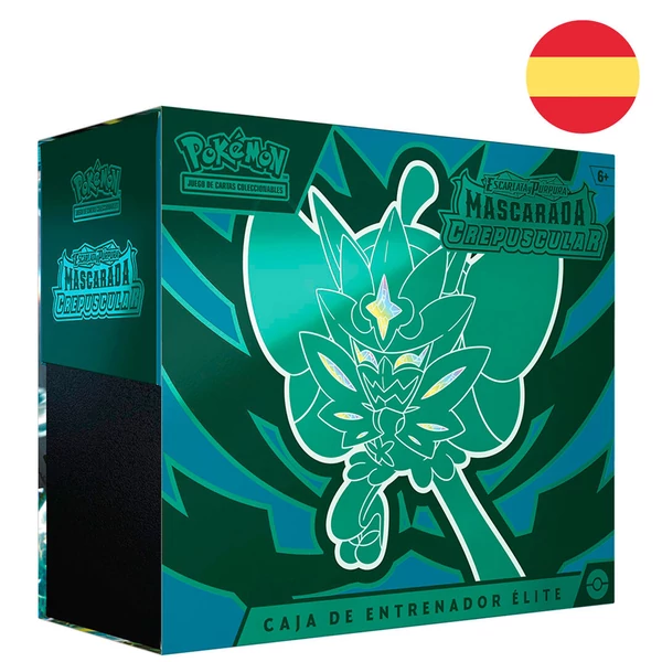 Spanyol Pokemon Scarlet & Violet Mascarada Crepuscular gyűjtői kártyajáték díszdoboz