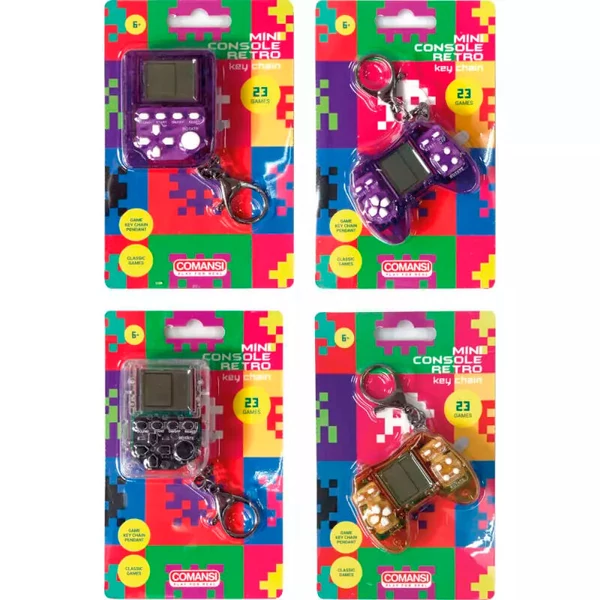 Retro mini konzol kulcstartó (többféle)