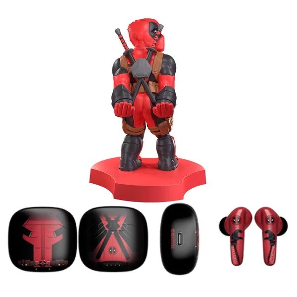 Marvel Deadpool vezeték nélküli fülhallgató és mini kábeltartó szett