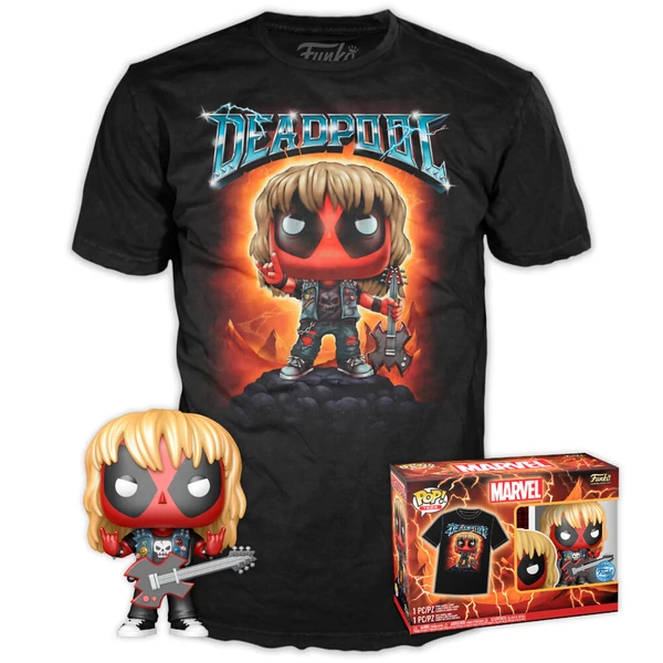 Marvel Deadpool Heavy Metal POP figura és póló szett