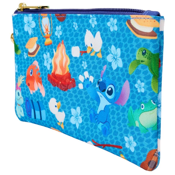 Loungefly Disney Stitch Camping Cuties cipzáras csuklópántos pénztárca