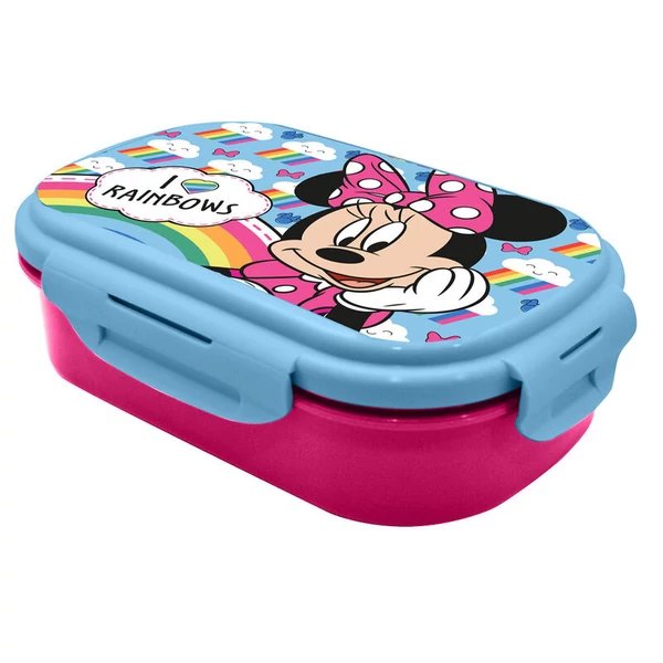 Disney Minnie egér uzsonnás doboz + evőeszköz készlet