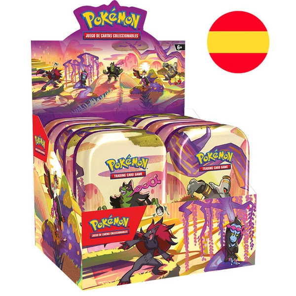 Spanyol Pokemon SV6 válogatott mini fém díszdobozos gyűjtői kártyajáték