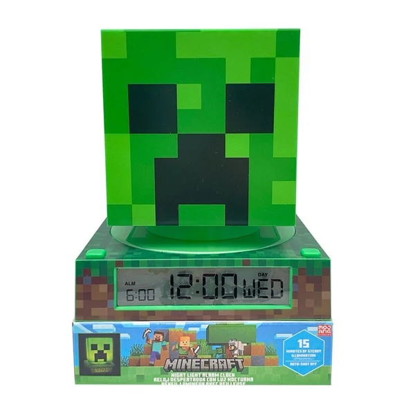 Minecraft 3D lámpa ébresztőórával