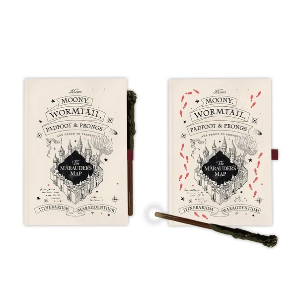Harry Potter Tekergők Térképe prémium A5 füzet + varázspálca toll