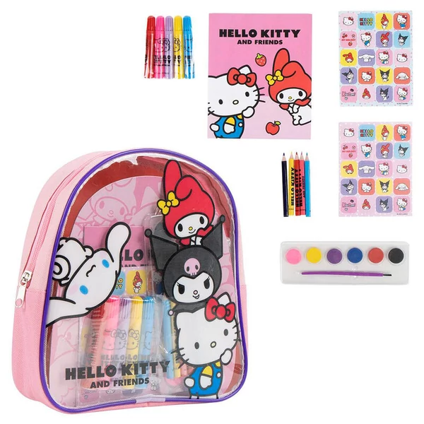 Hello Kitty és barátai hátizsákos írószer készlet