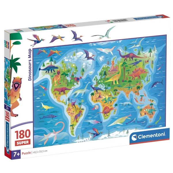 Dinoszaurusz térkép szuper puzzle 180 db-os