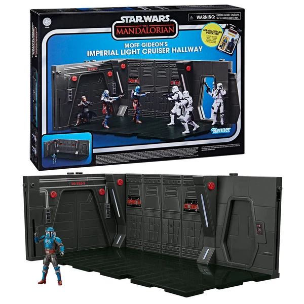 Star Wars Moff Gideon Imperial Light Cruiser folyosó játékkészlet + Mandalorian Privateer figura 9,5 cm