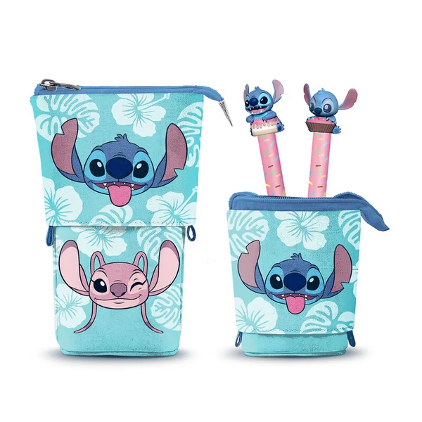 Disney Stitch tolltartó + 2 darab törölhető toll