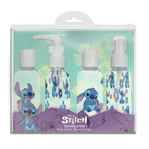 Disney Stitch utazó készlet 4 db tölthető flakonnal