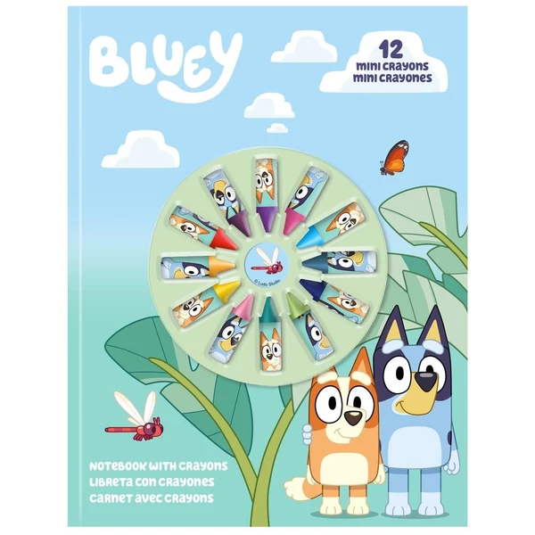 Bluey füzet + 12 mini zsírkréta