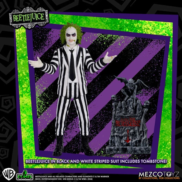 Beetlejuice - Beetlejuice csíkos öltönyös figura 9,5cm