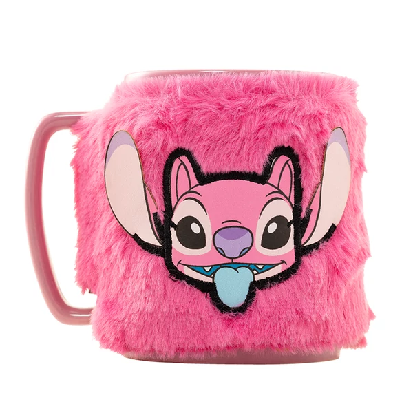 Disney Stitch Angel bögre plüss huzattal 440 ml