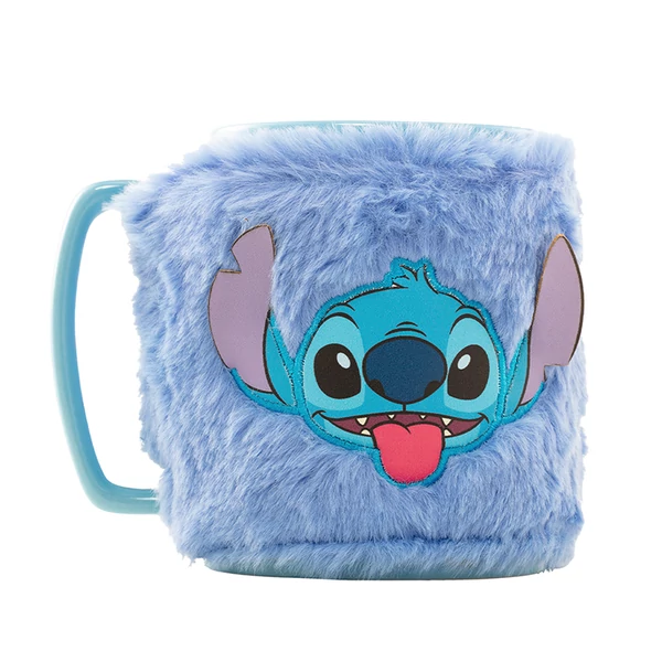 Disney Stitch bögre plüss huzattal 440 ml